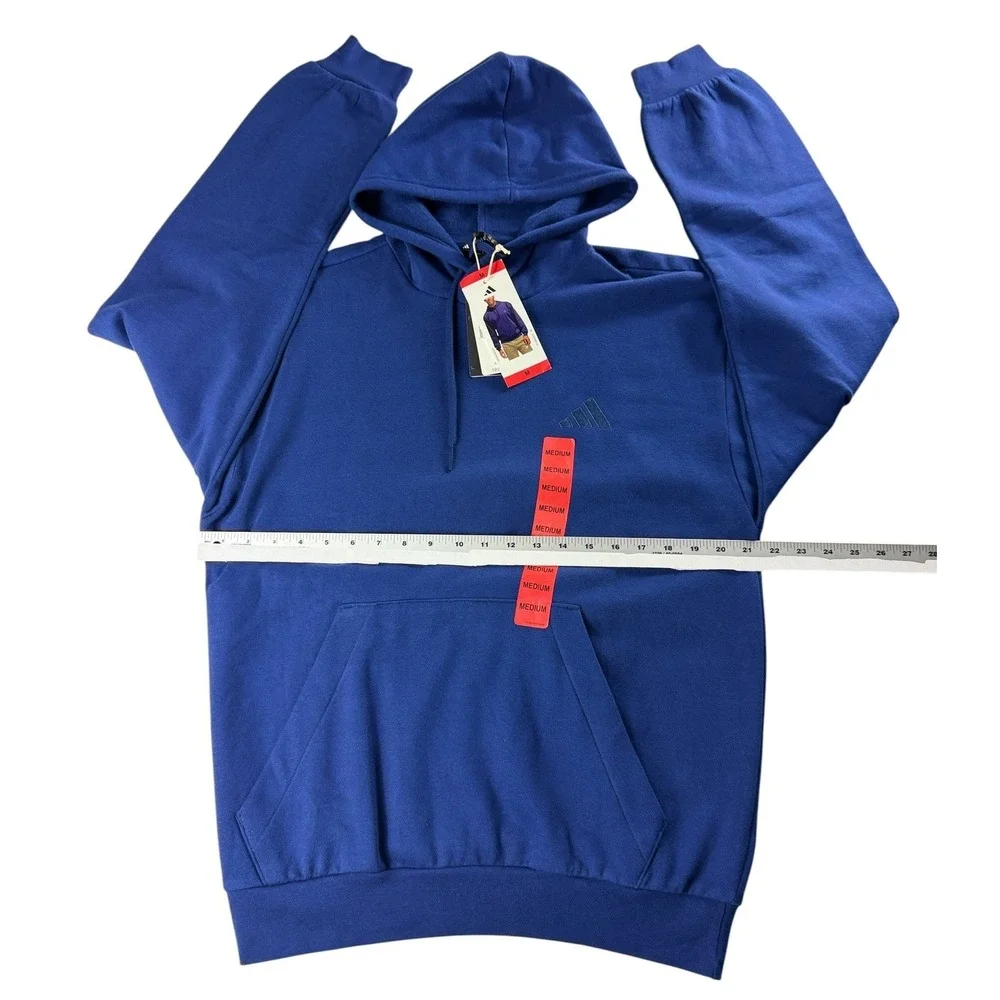 Adidas Mens FL SL Hoodie Dark Blue Fleece Pullover Sweatshirt JY9068 Medium NWT